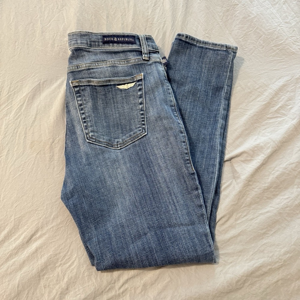 Rock‎ & Republic Berlin Skinny Leg Mid Rise Jeans R013147 Size 16